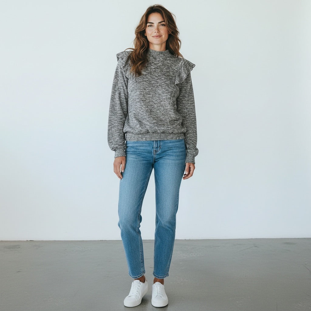 Heather Grey Maurices Women-Tops, Small